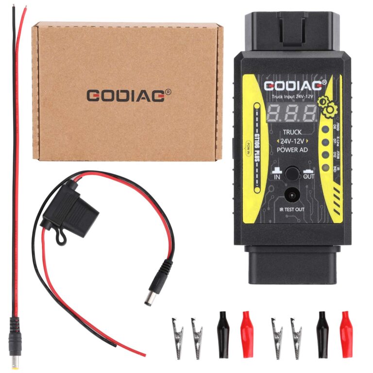 GODIAG GT106 PLUS 24V to 12V Heavy Duty Truck Adapter Fuel Injector Cleaning & Testing Relay Testing