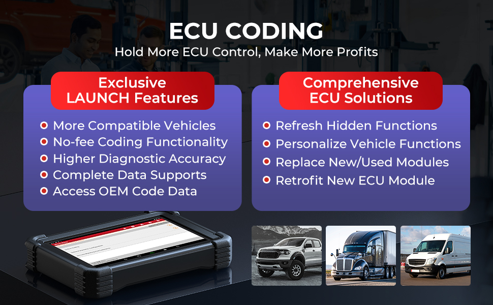 LAUNCH X431 PRO3 APEX OBD2 Scanner ECU CODING