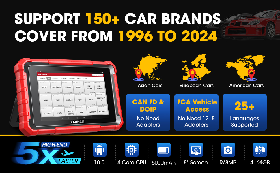 LAUNCH X431 PROS Elite support 150+ car brands