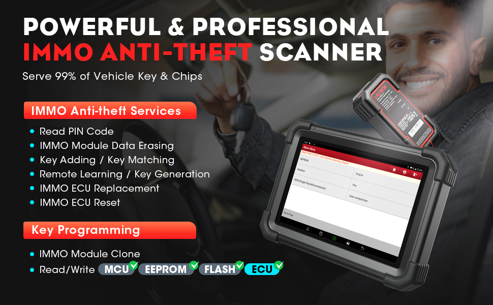 LAUNCH X431 IMMO ELITE IMMO Anti-theft Functions