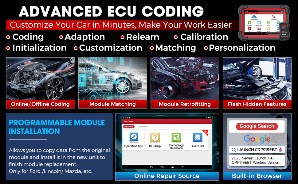 LAUNCH X431 CRP919EBT ADVANCED ECU Coding