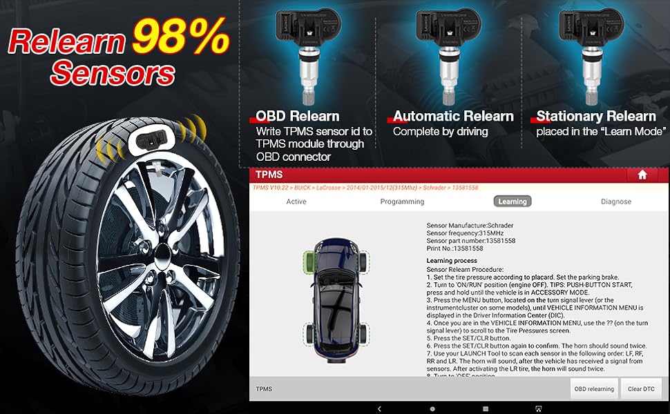 LAUNCH X-431 TSGUN TPMS WAND Tire Pressure Detector Tool -3
