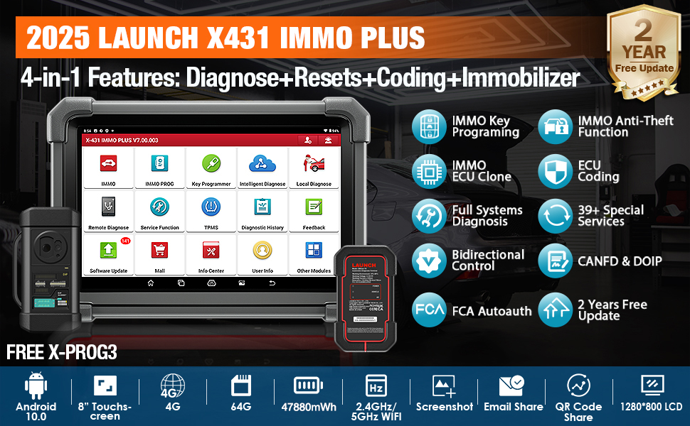 LAUNCH X431 IMMO Plus, X-PROG3, MCU3 Adapter and Simulate Key