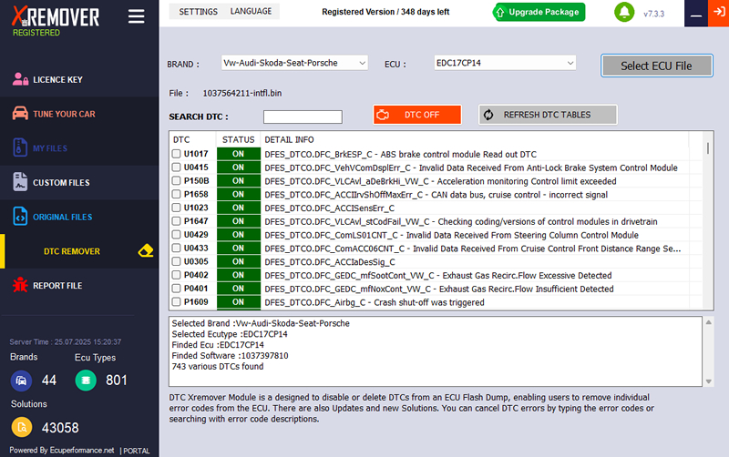Xremover DTC Chip Tuning Software Starter Version