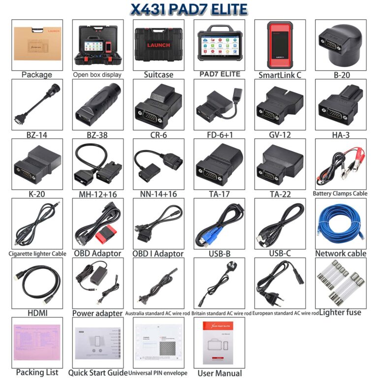 Launch X431 PAD VII Scanner and X-PROG3 Key Programmer
